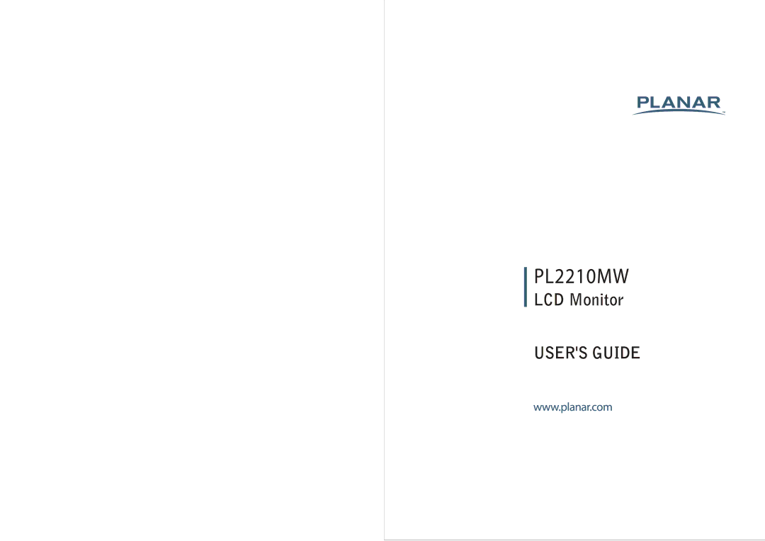 Planar PL2210MW manual 