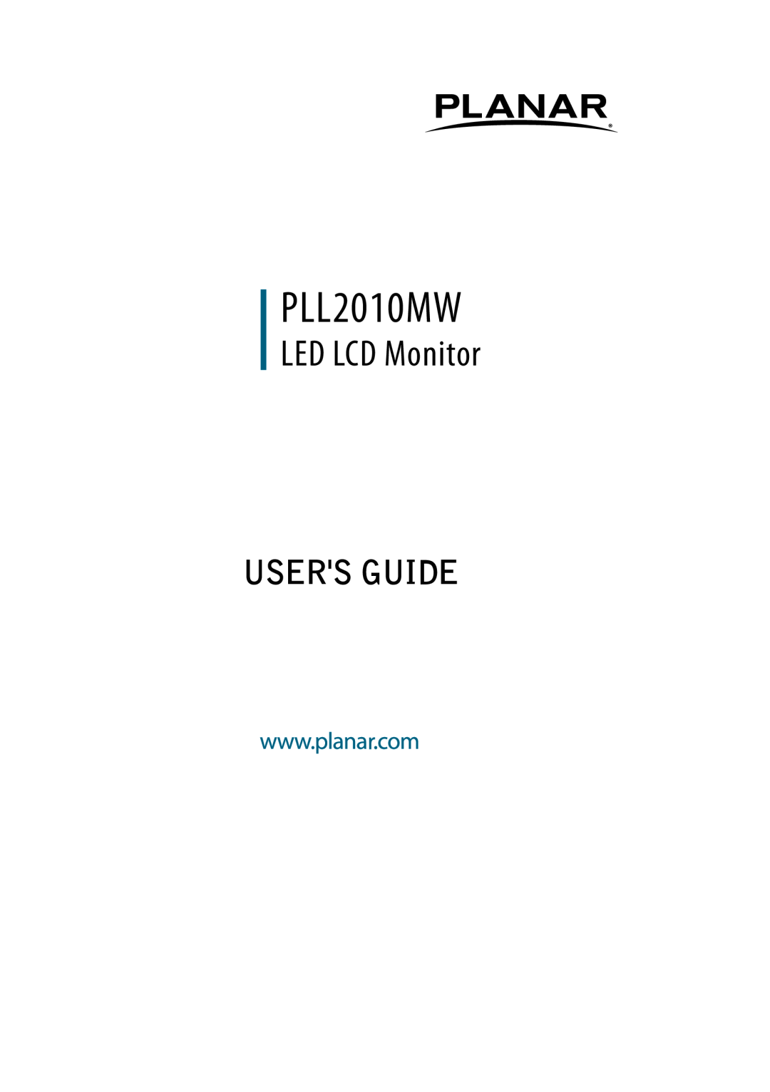 Planar PLL2010MW manual LED LCD Monitor 