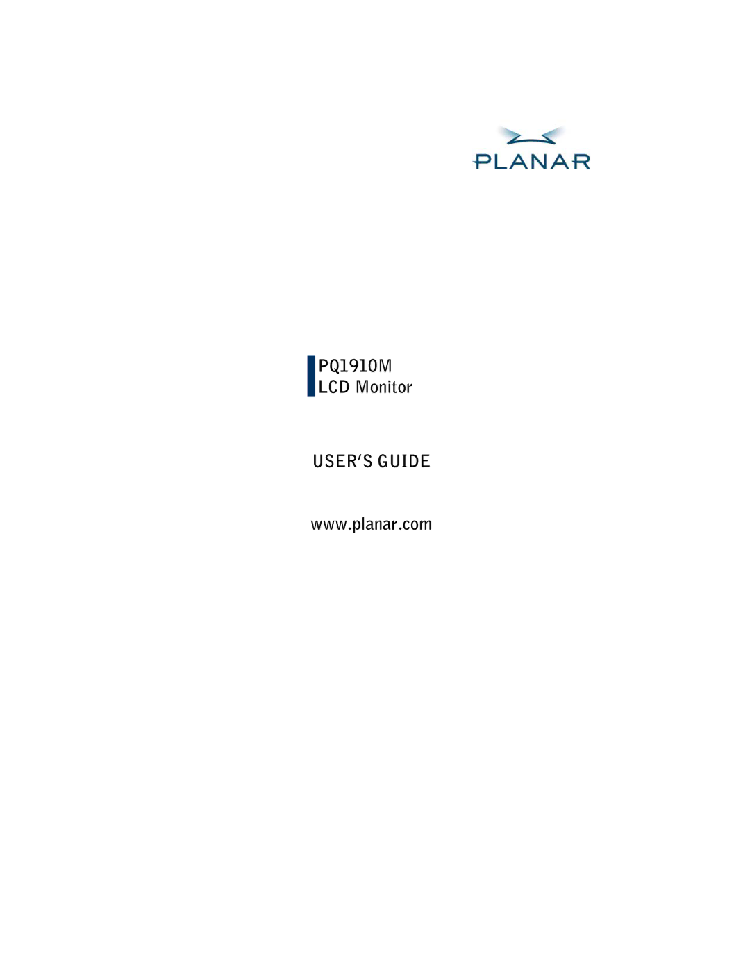 Planar PQ1910M manual USER’S Guide 