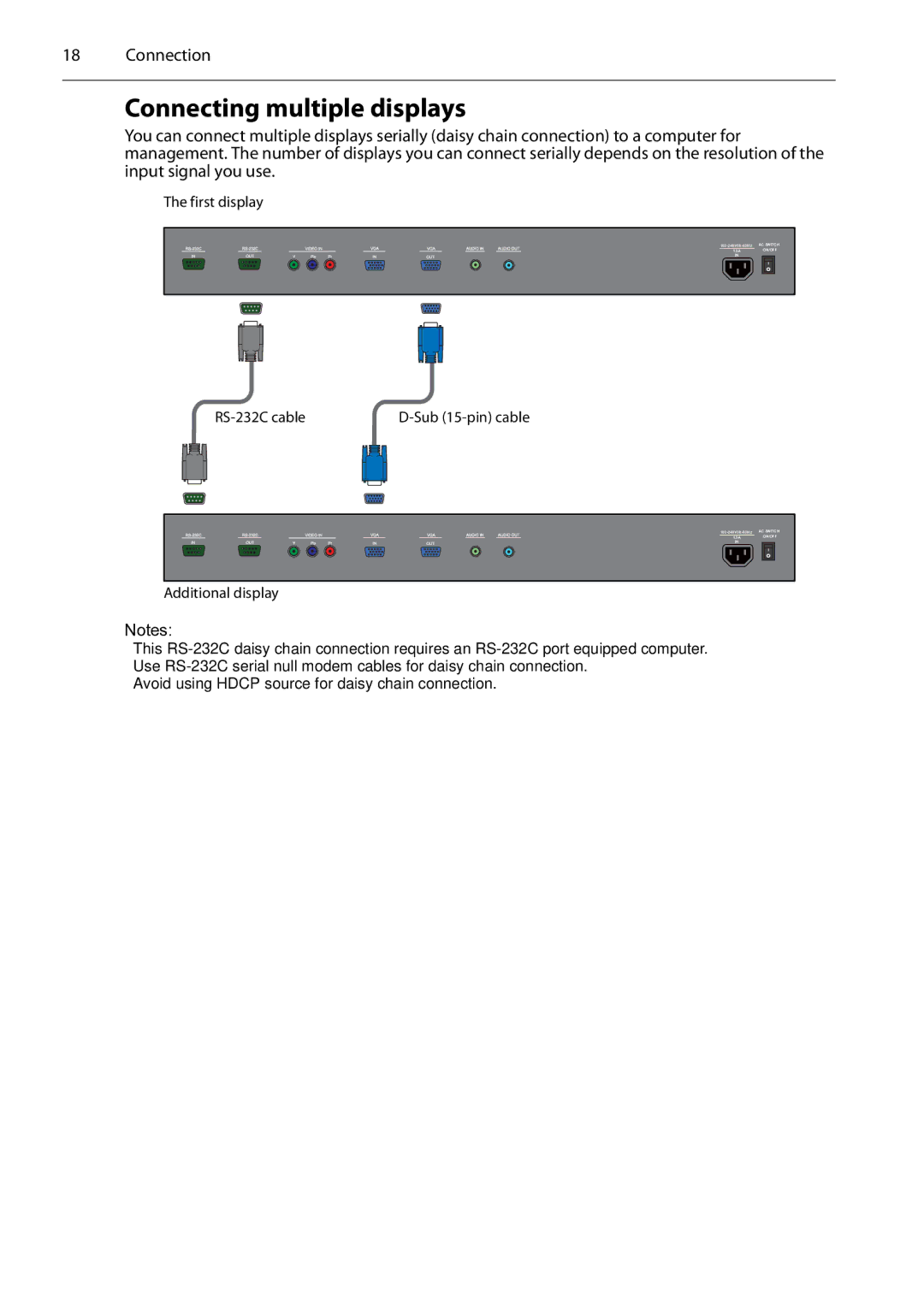 Planar PS4652/PS5552/PS6552 manual Connecting multiple displays 