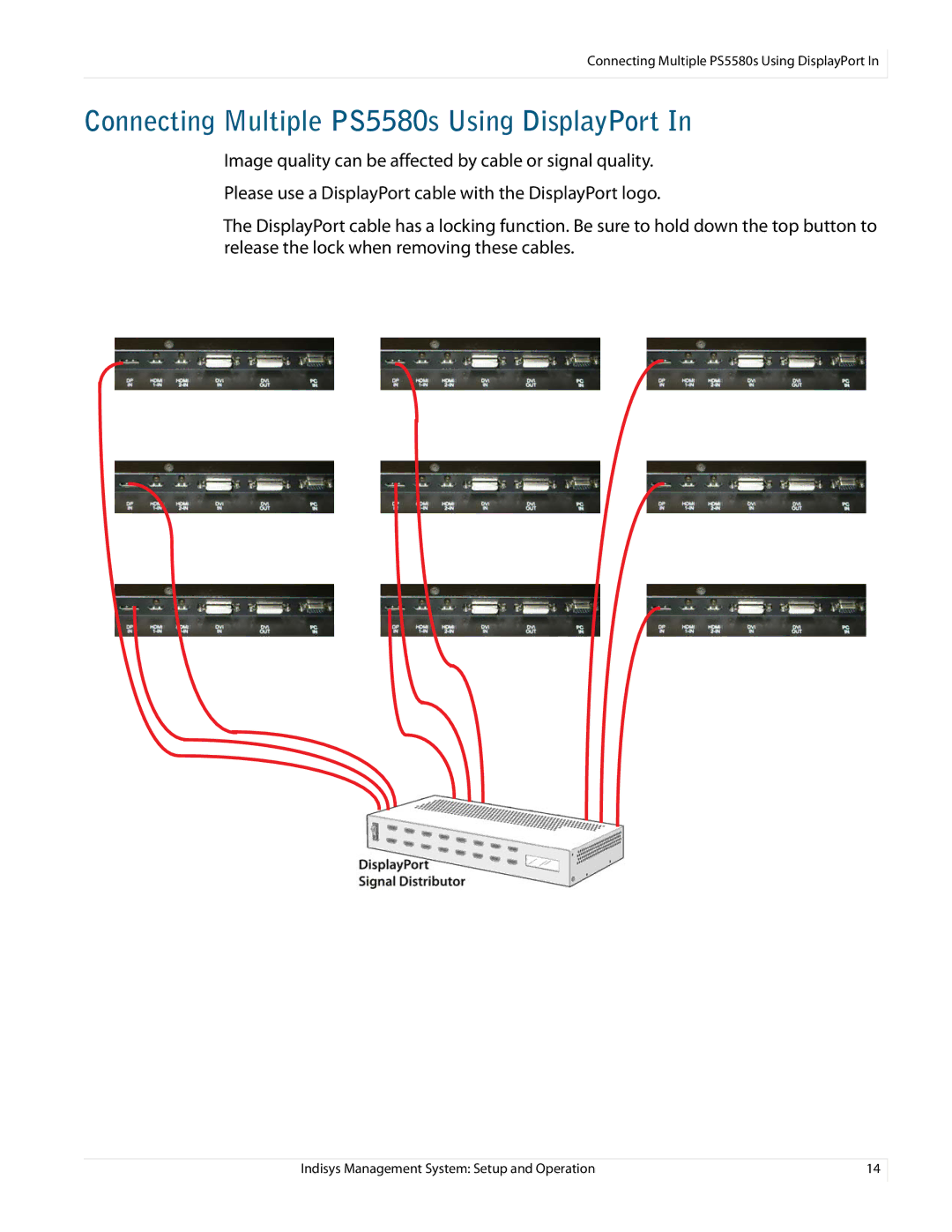 Planar manual Connecting Multiple PS5580s Using DisplayPort 