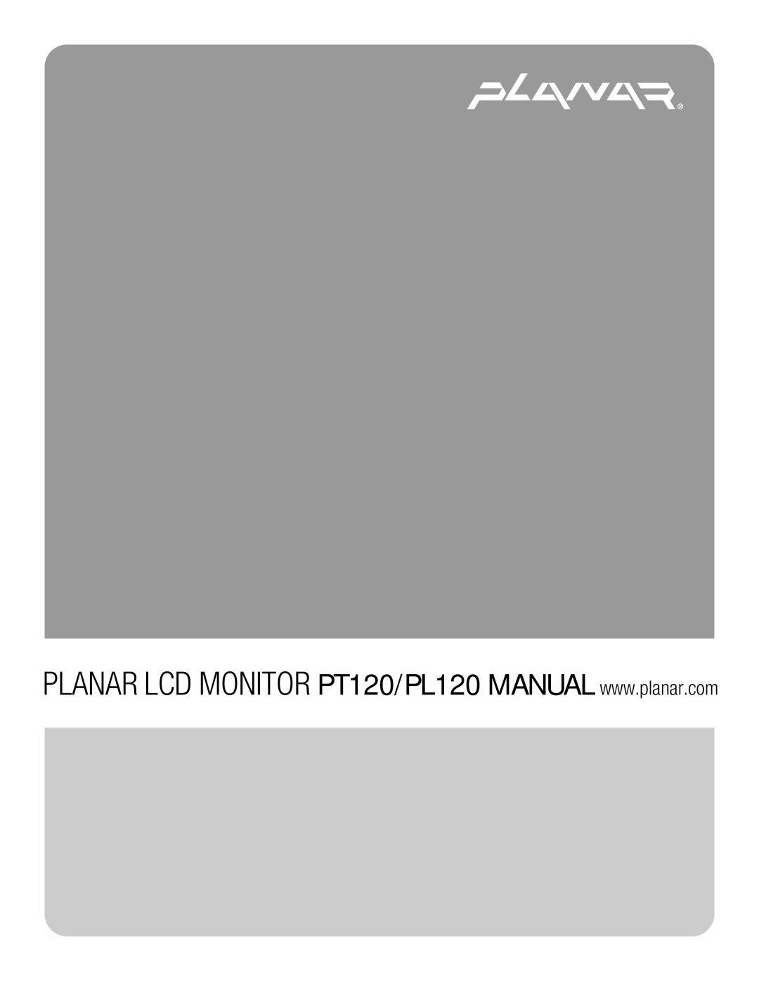 Planar PL120, PT120 manual 
