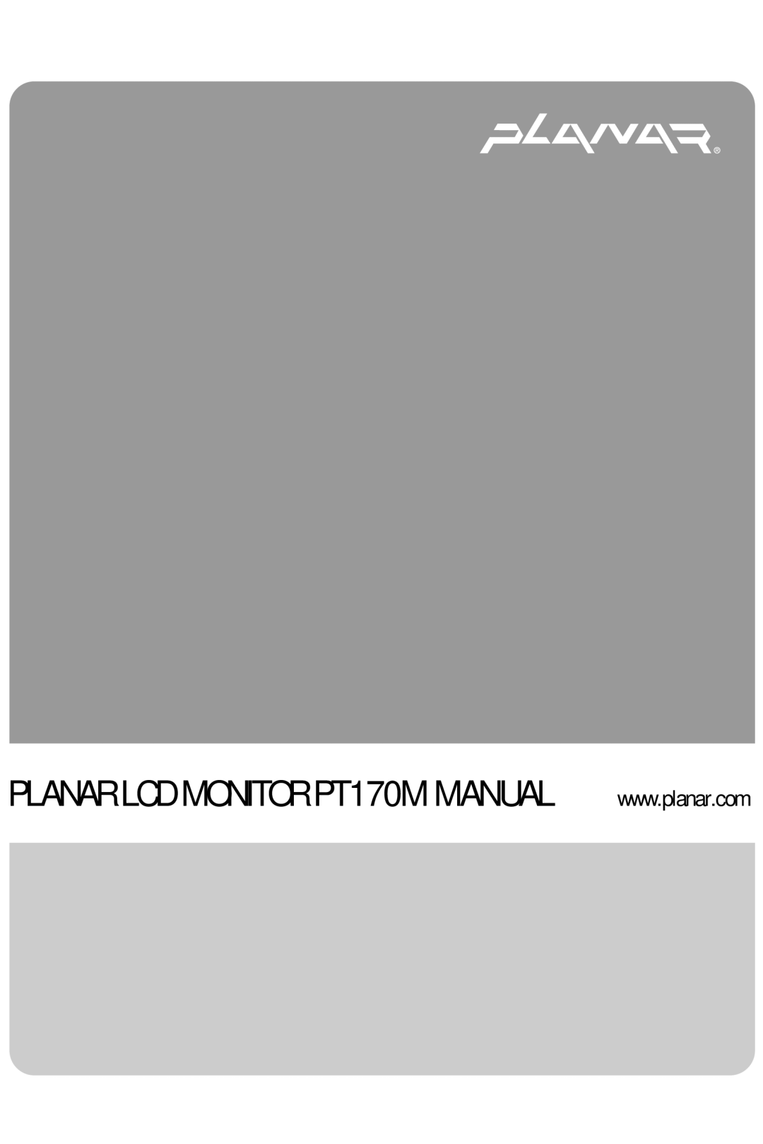 Planar manual Planar Lcdmonitor PT170M Manual 