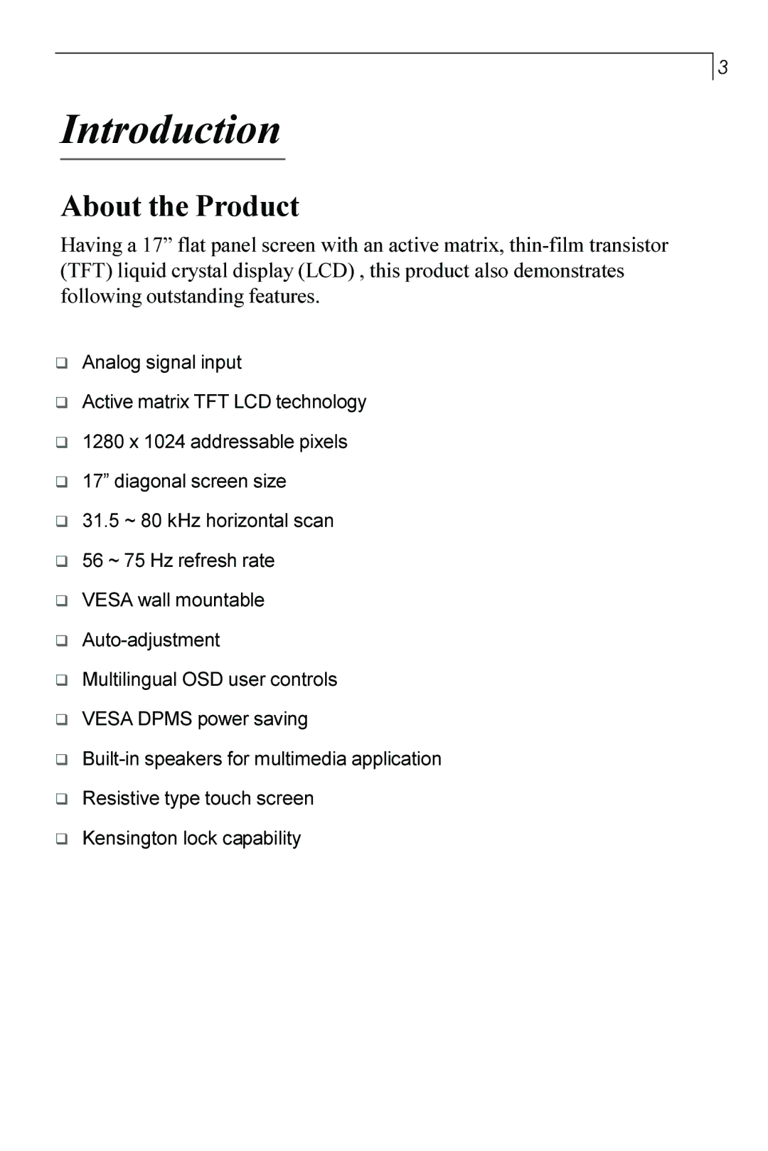 Planar PT170 manual Introduction, About the Product 