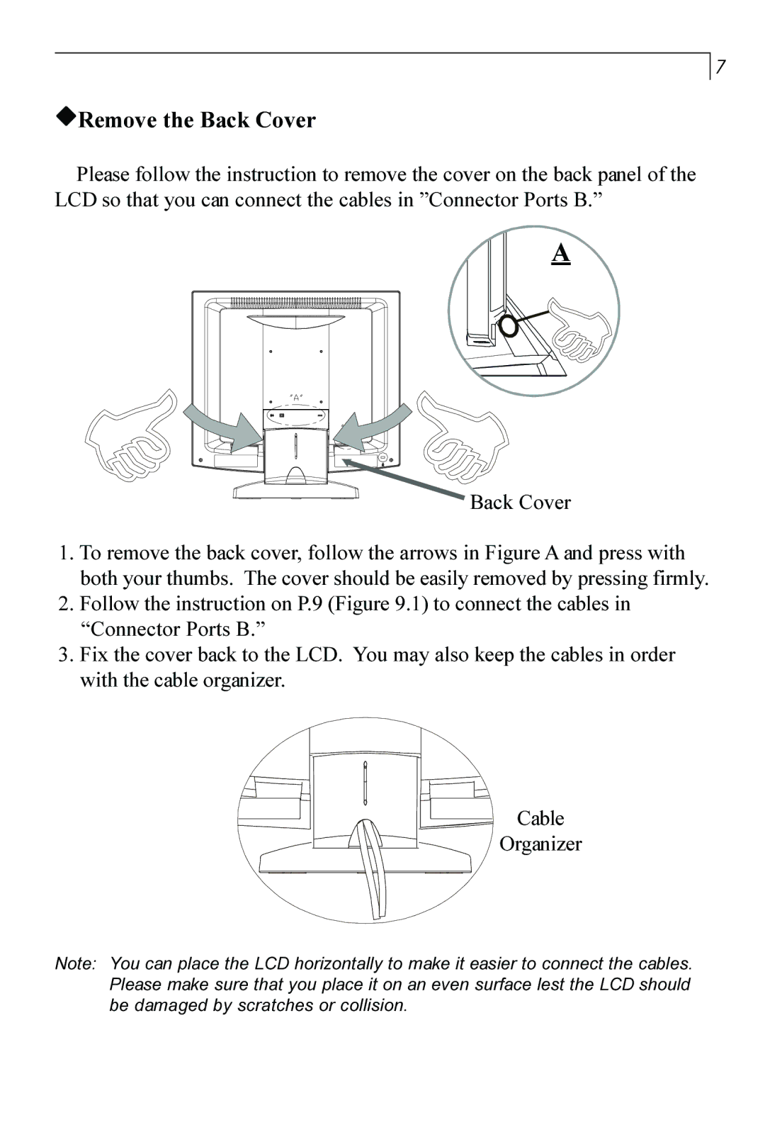 Planar PT170 manual URemove the Back Cover 