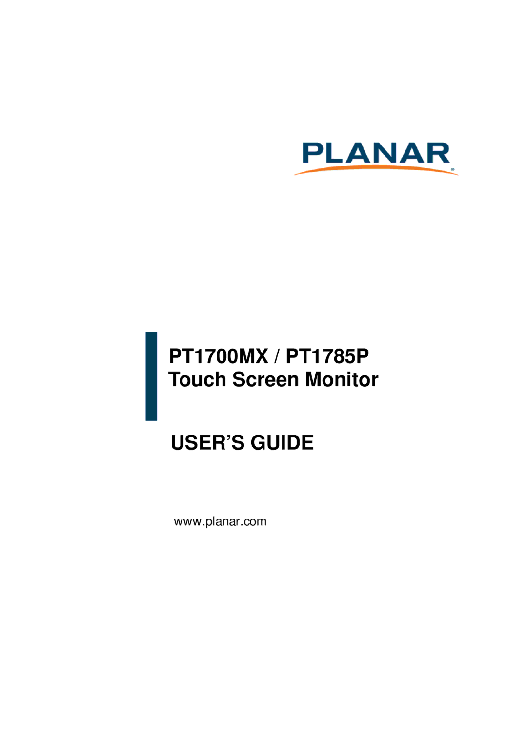 Planar manual PT1700MX / PT1785P Touch Screen Monitor, USER’S Guide 