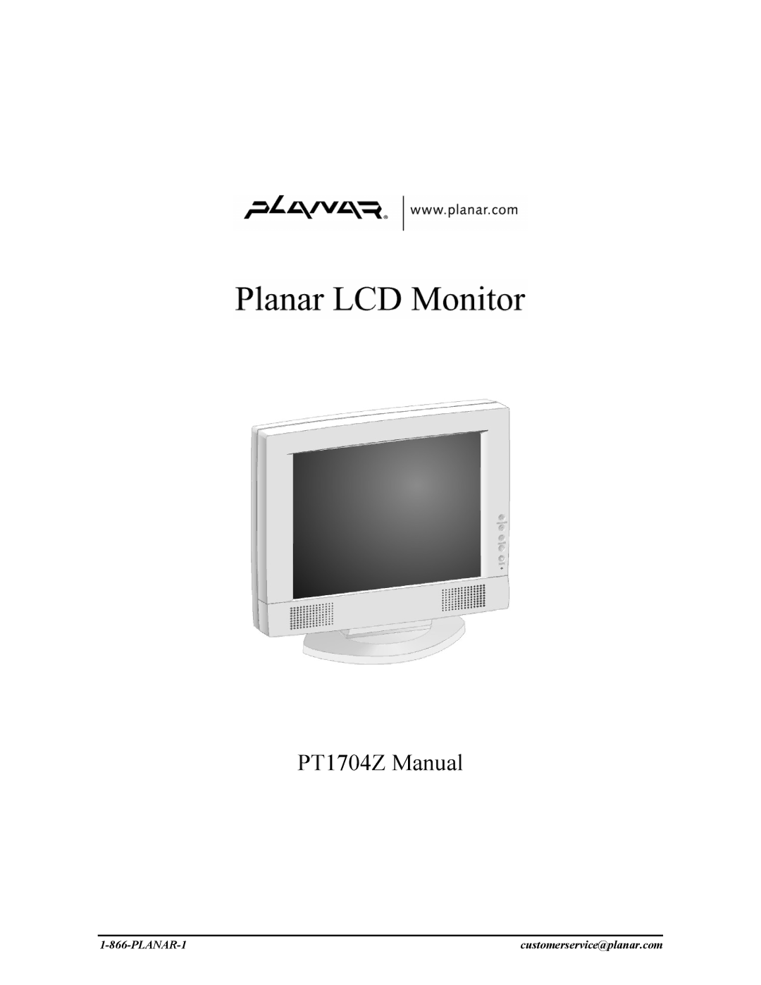 Planar manual PT1704Z Manual 