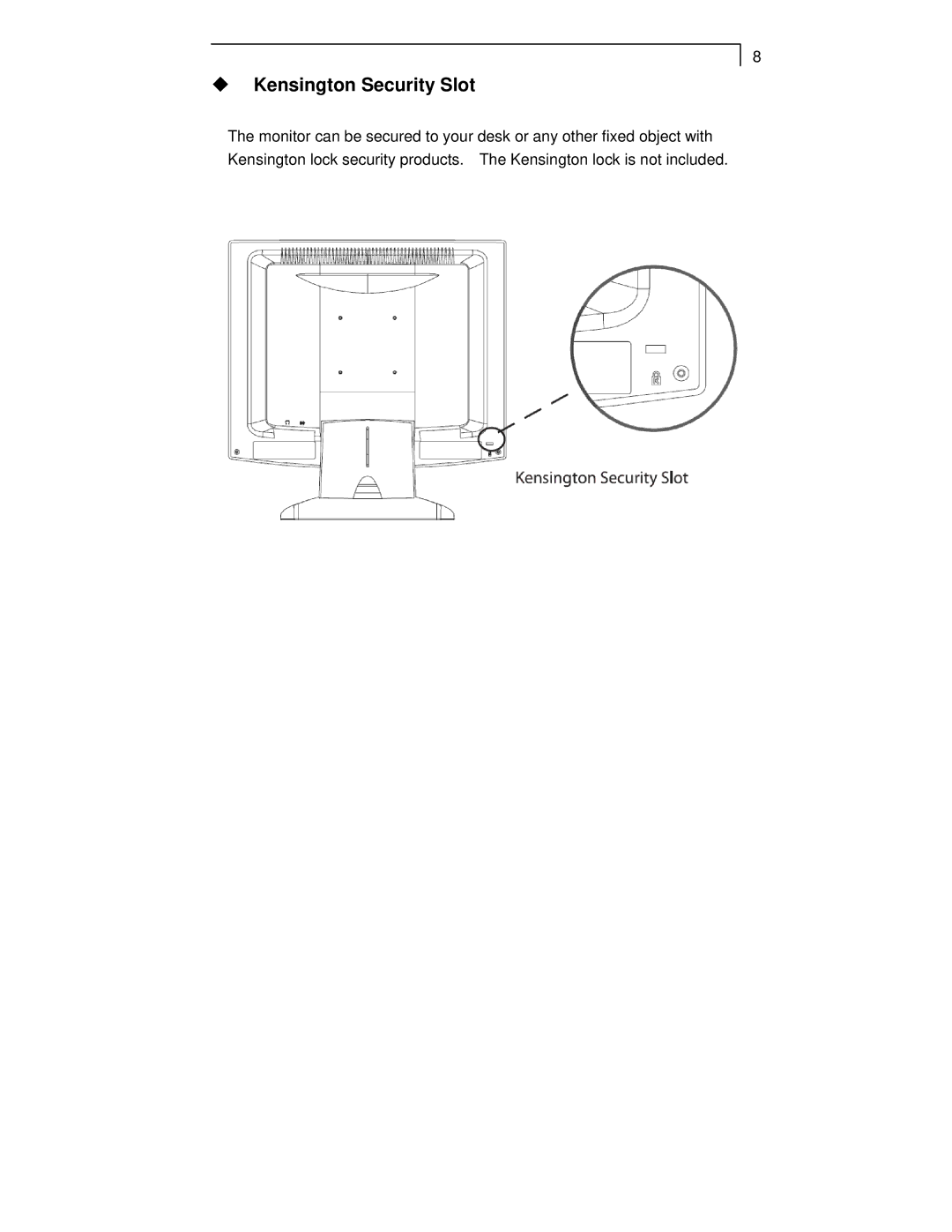 Planar PT1710MX manual ‹ Kensington Security Slot 