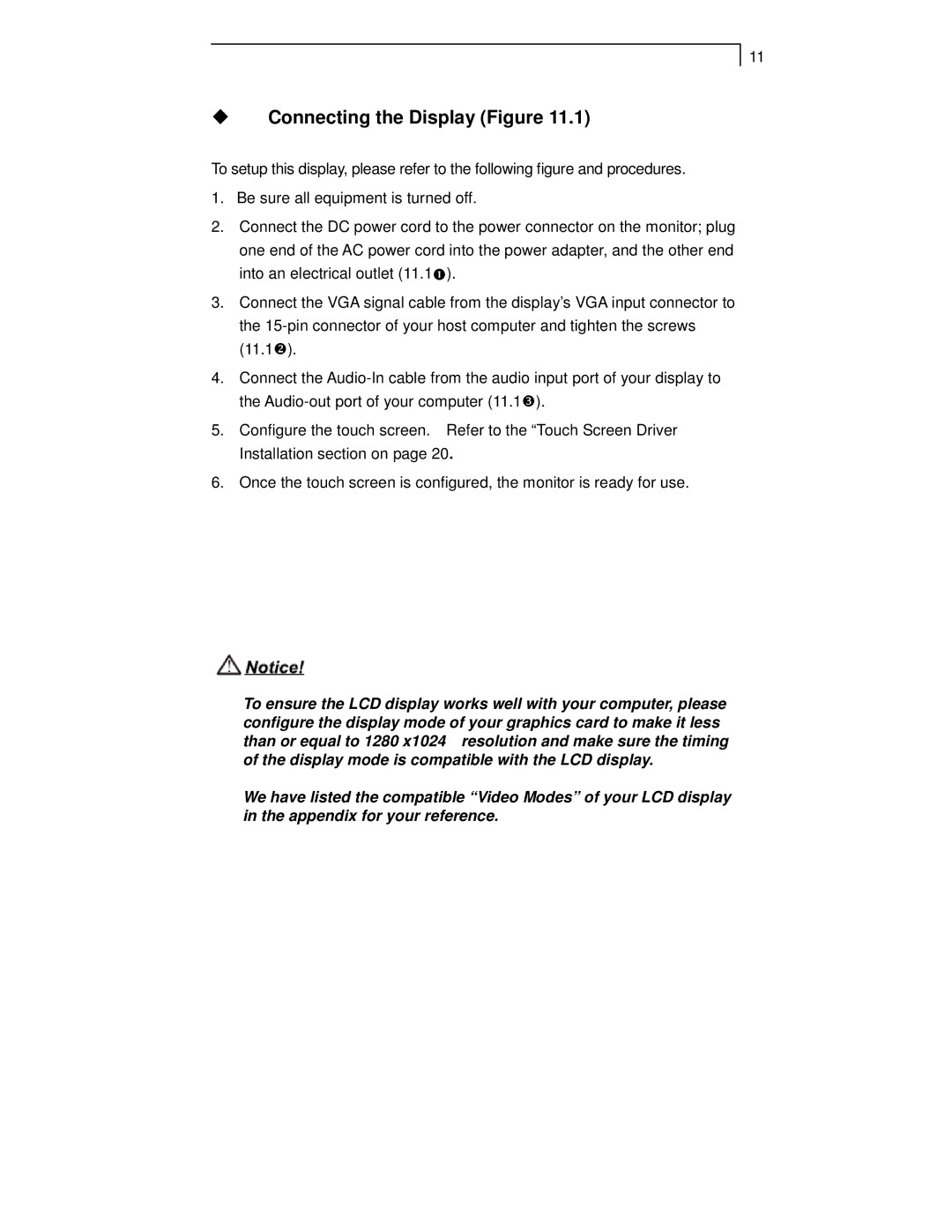 Planar PT1710MX manual Connecting the Display Figure 