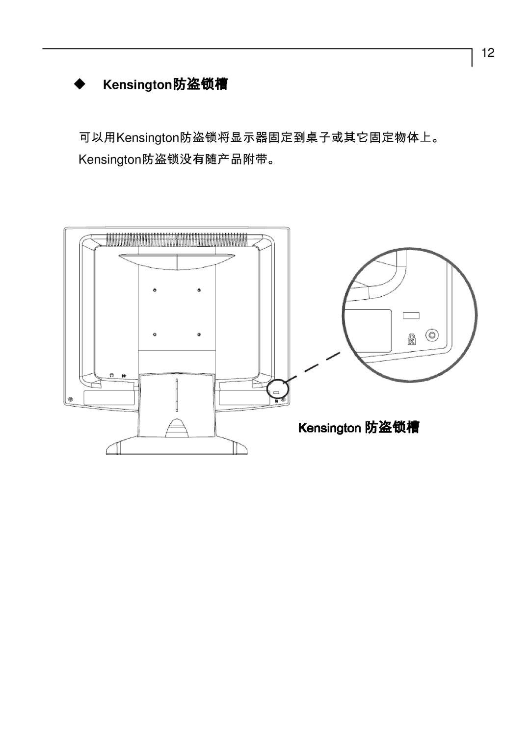 Planar PT1710MX manual Kensington 