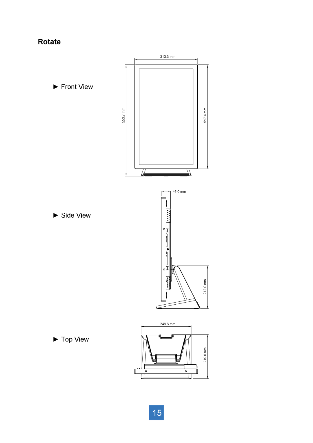 Planar PT2245PW manual Rotate 