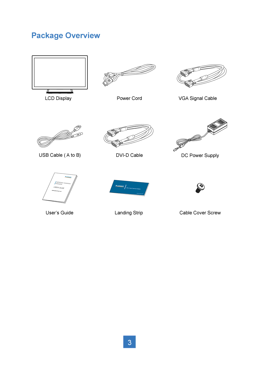 Planar PT2245PW manual Package Overview 