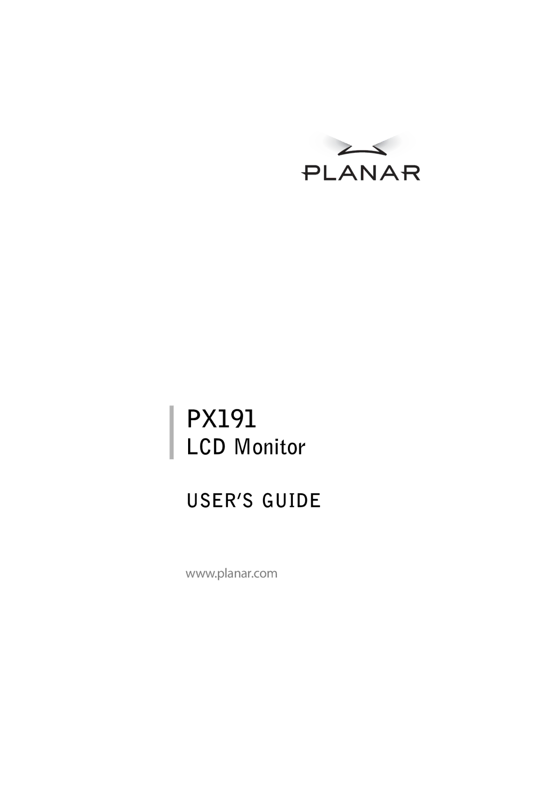 Planar PX191 manual 