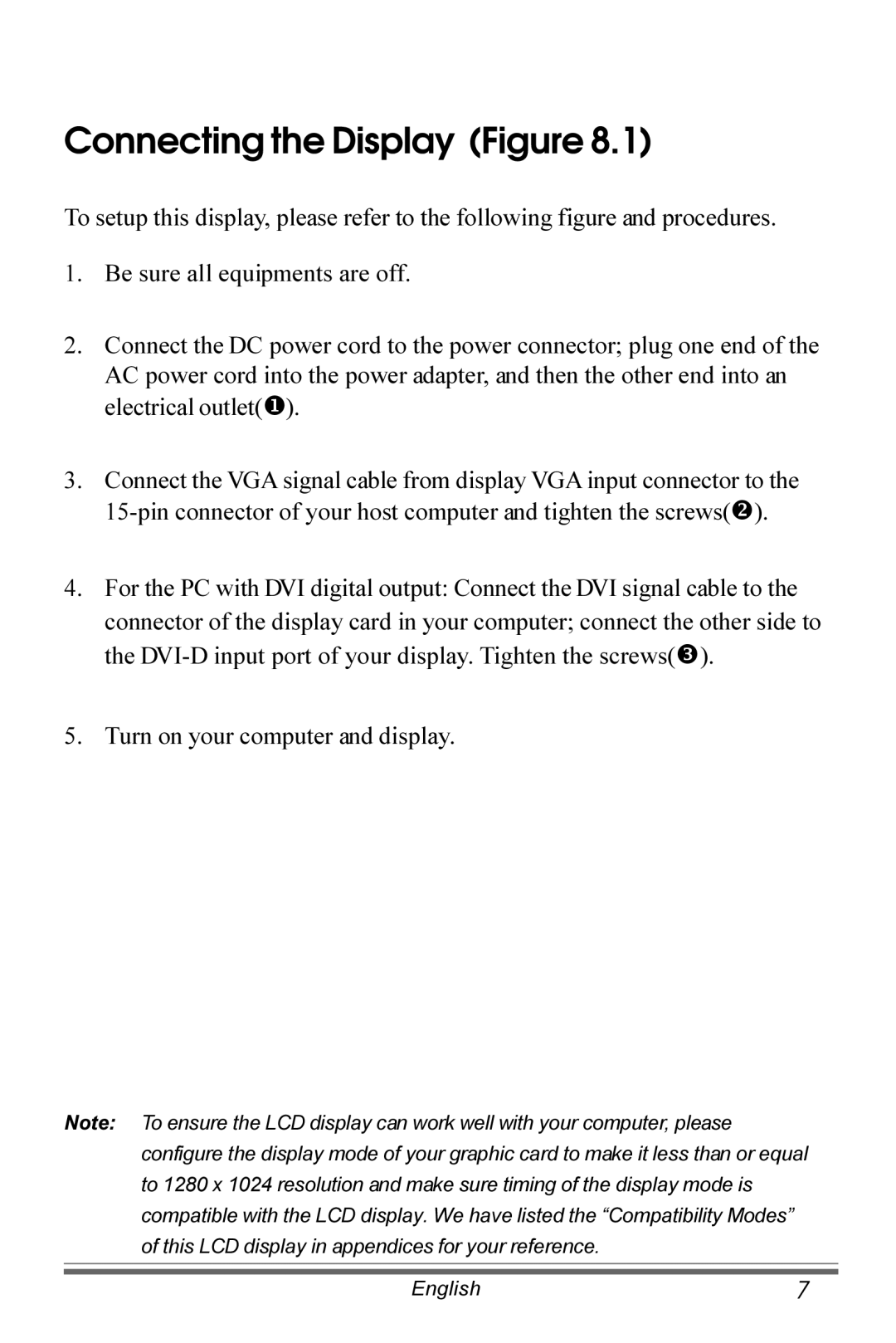 Planar PX191 manual Connecting the Display Figure 