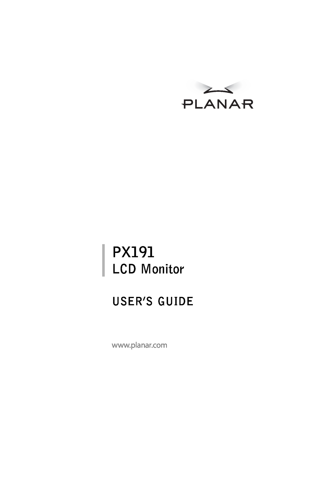 Planar PX191 manual LCD Monitor, User’S Guide 