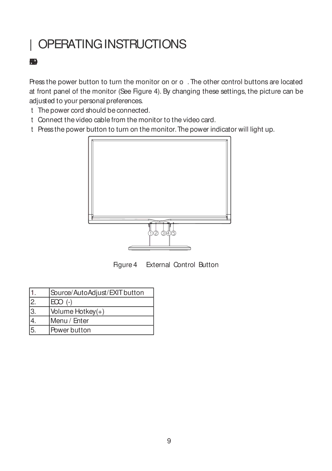 Planar PXL2251MW manual Operating Instructions, General Instructions 