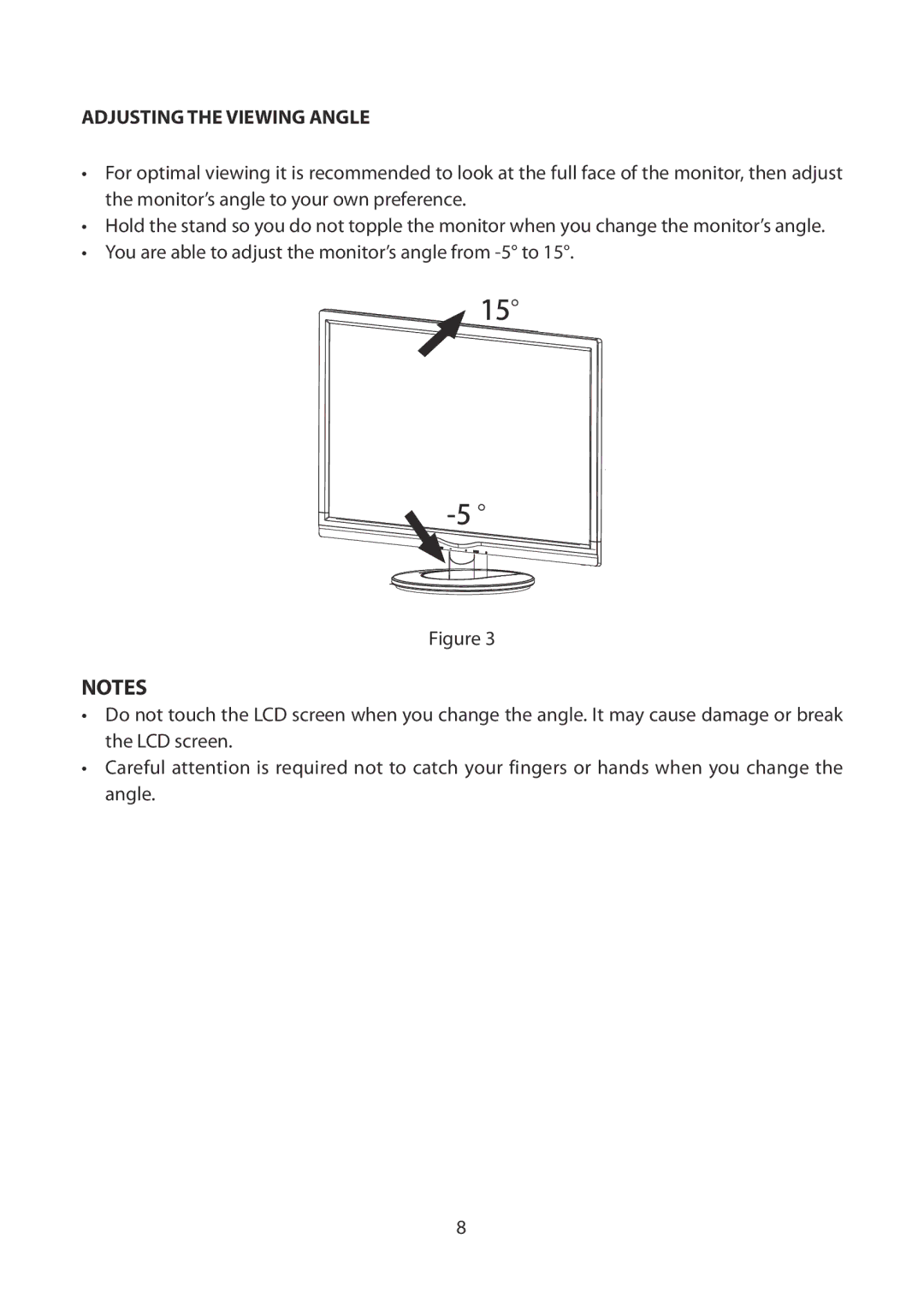 Planar PXL2251MW manual 15。, Adjusting the Viewing Angle 