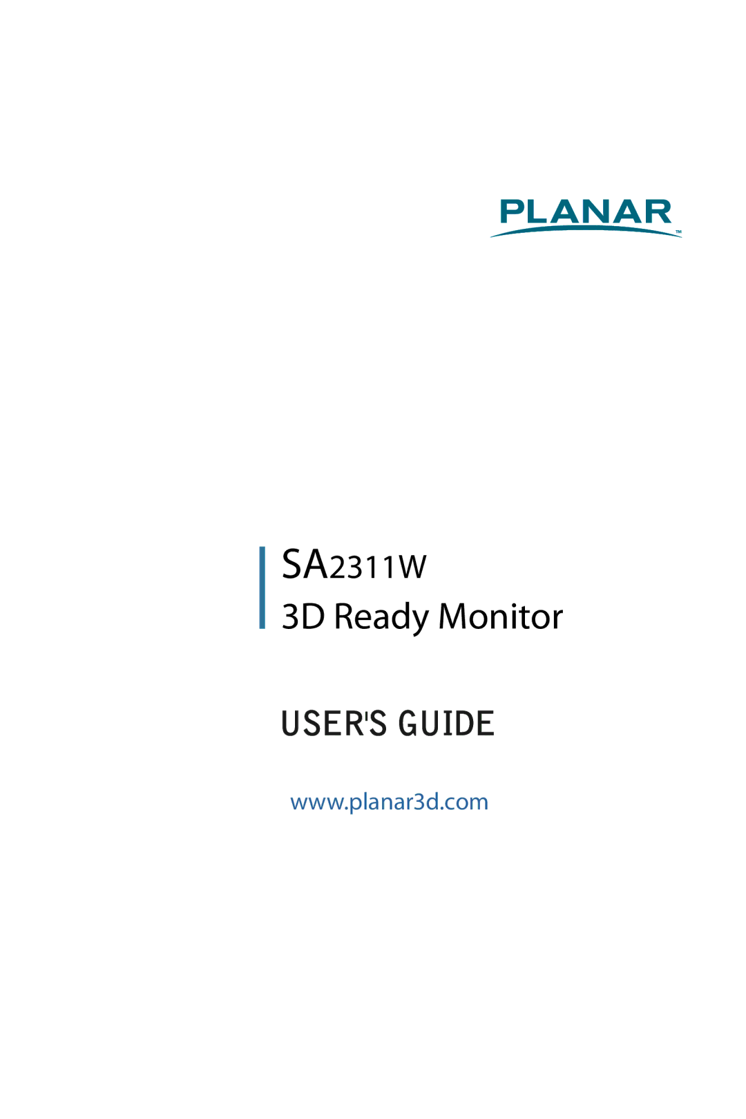 Planar SA2311W manual 3D Ready Monitor 