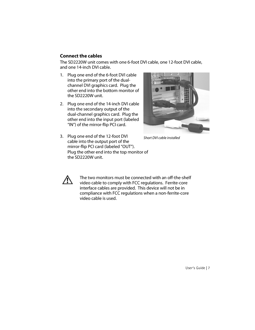 Planar sd2220w manual Connect the cables 