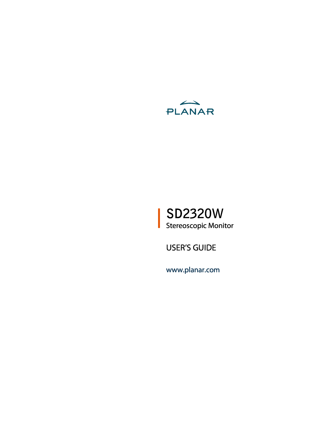 Planar SD2320W manual User’S Guide, Stereoscopic Monitor 