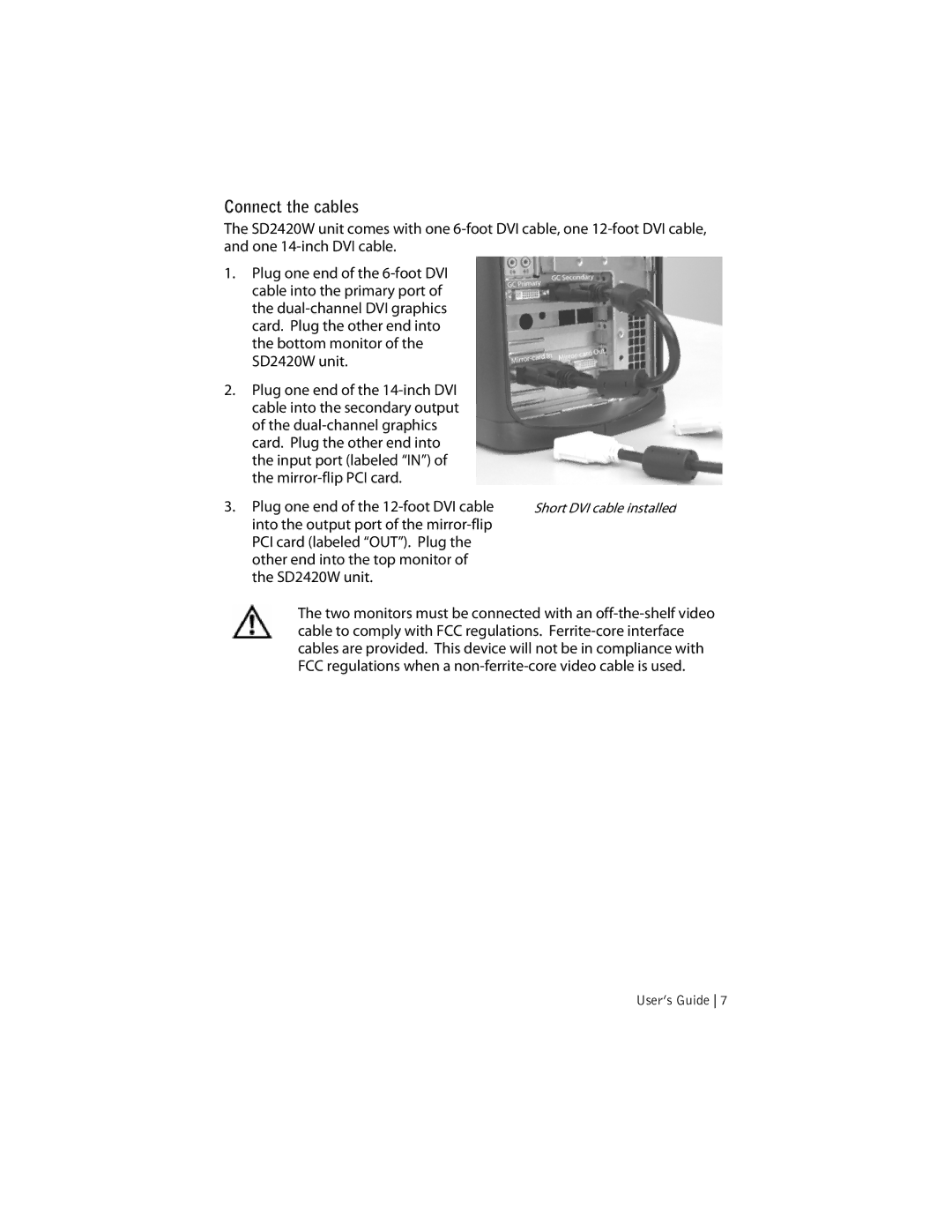 Planar SD2420W manual Connect the cables 