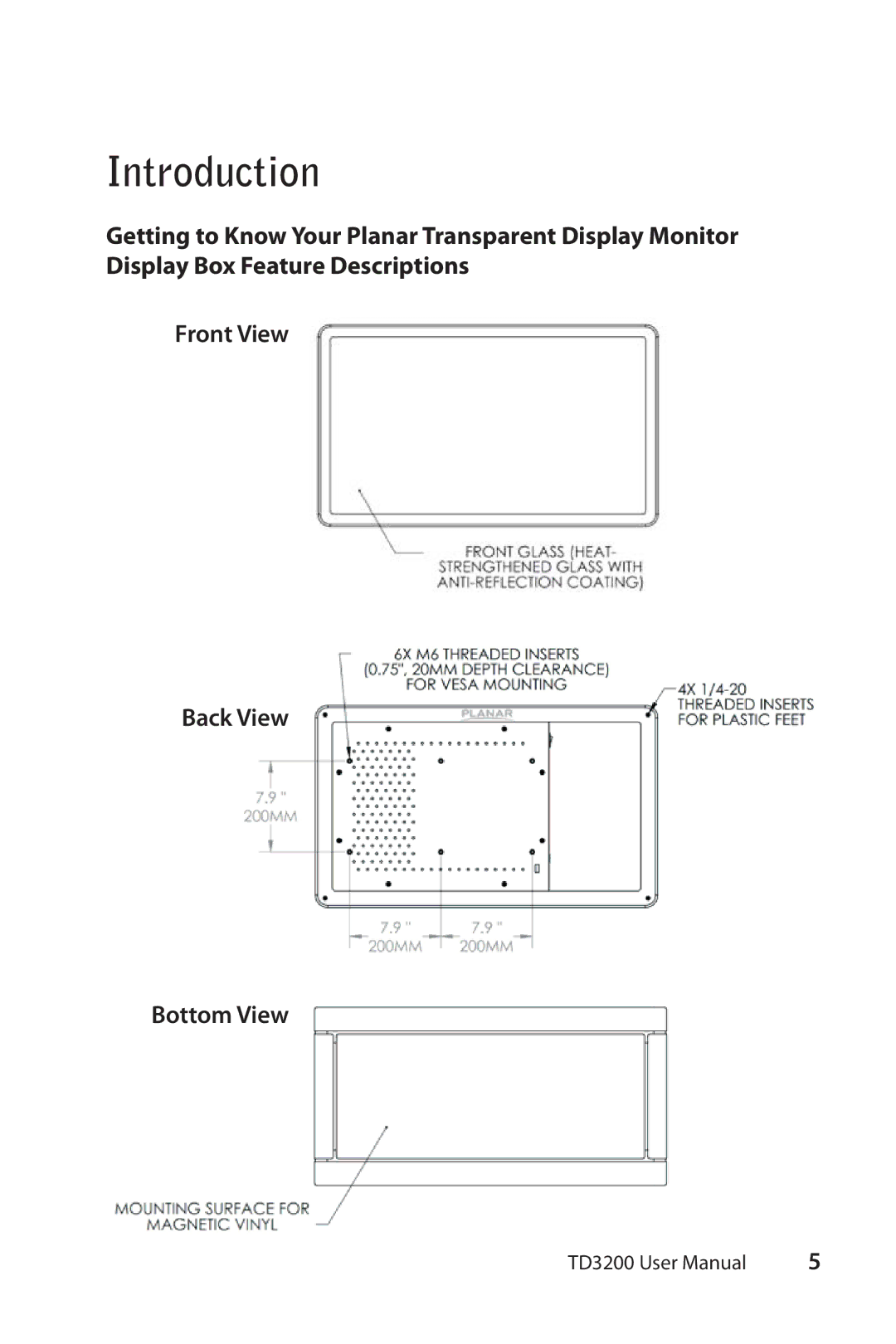 Planar TD3200 user manual Introduction 