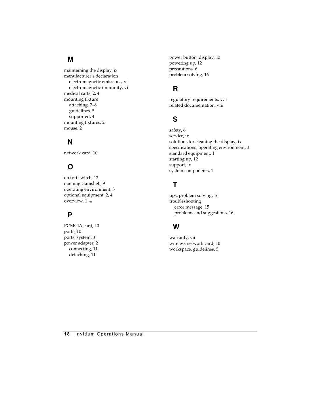 Planar Tk7, Tn4 manual Inv itium Operations M anual 