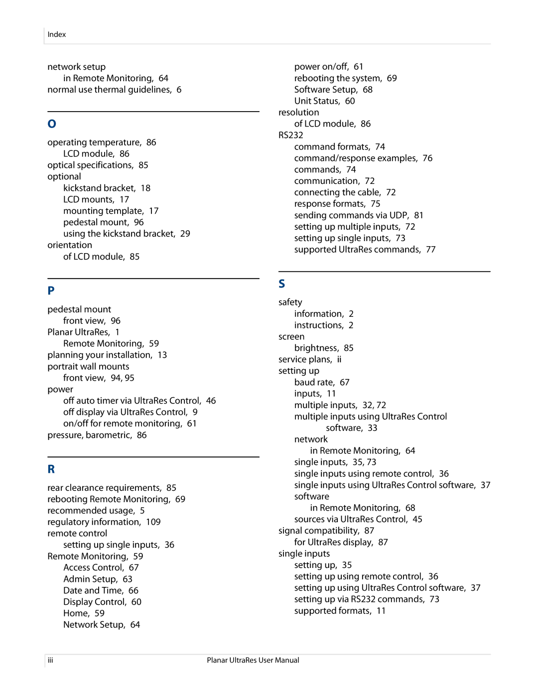 Planar UR8450-MX, UR8450-LX, UR8450-3D manual Network setup 