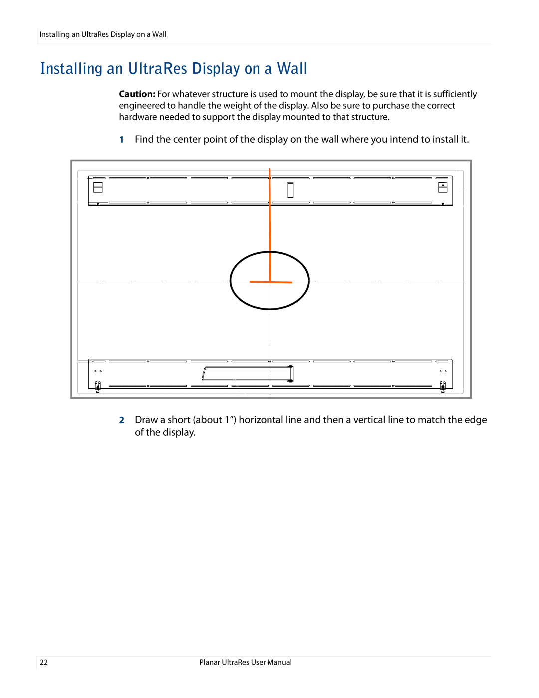 Planar UR8450-3D, UR8450-LX, UR8450-MX manual Installing an UltraRes Display on a Wall 