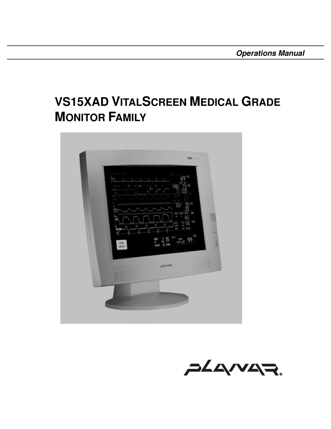 Planar manual VS15XAD Vitalscreen Medical Grade Monitor Family 