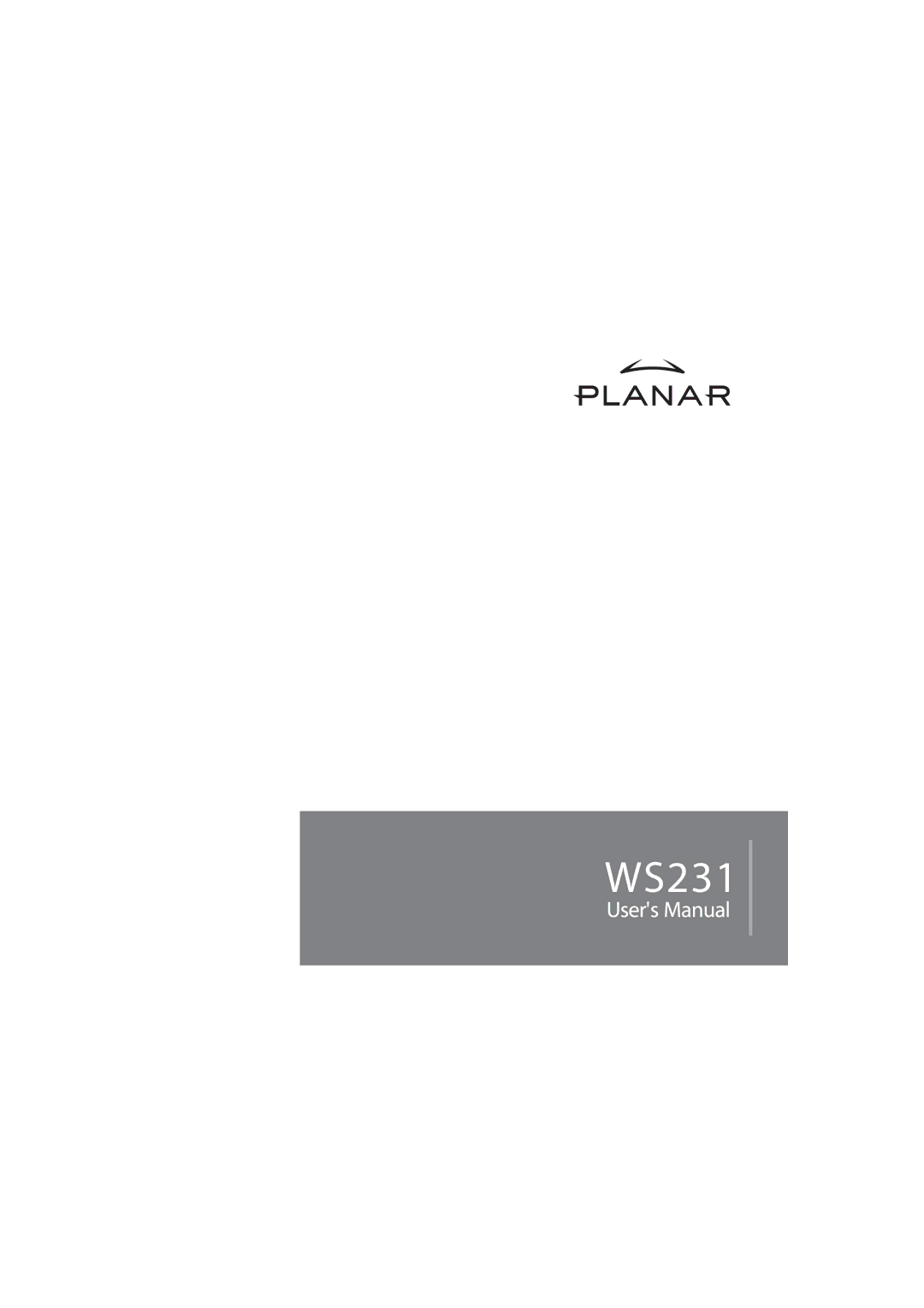 Planar WS231 manual 