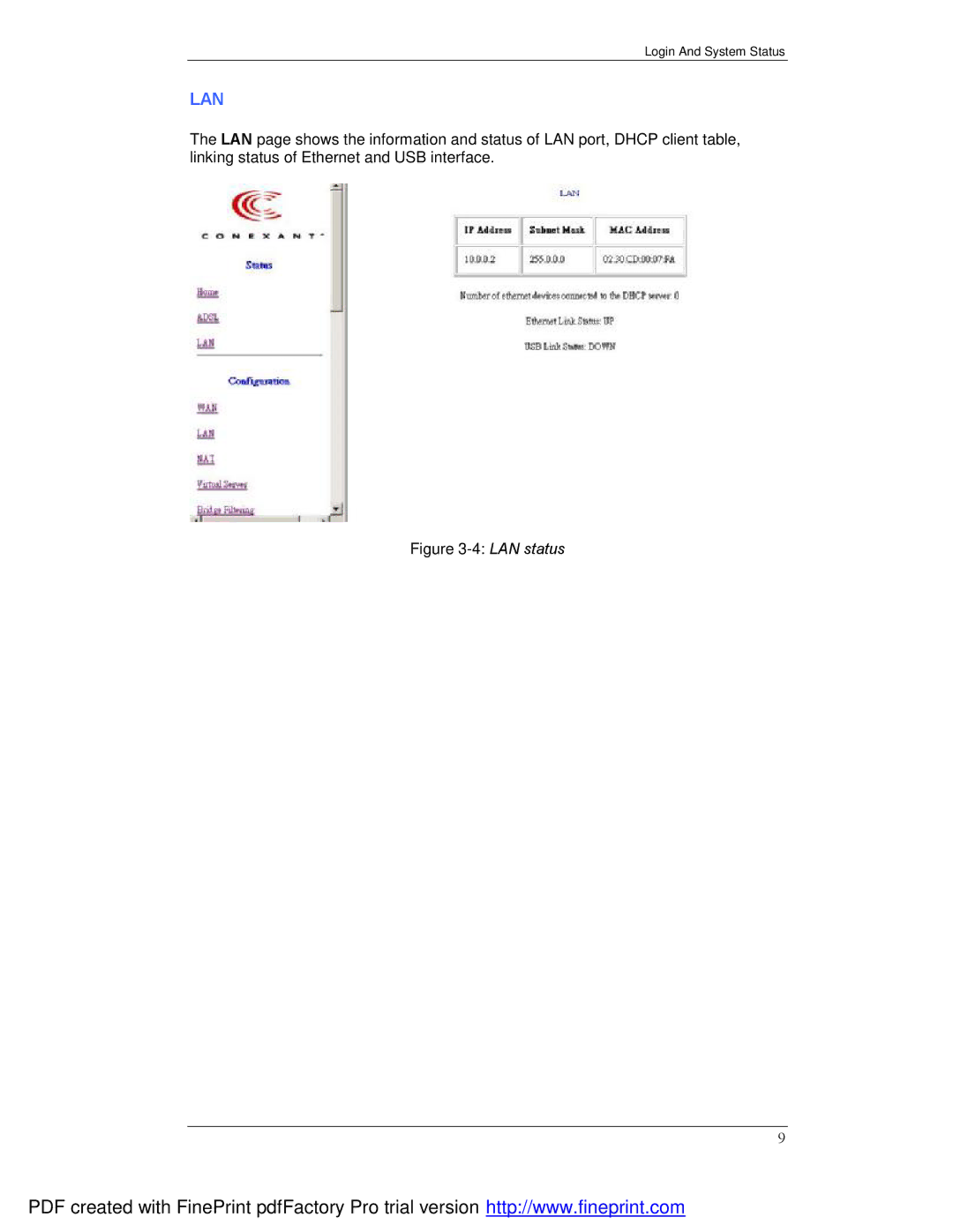 Planet Technology ADE-3000 user manual Lan 