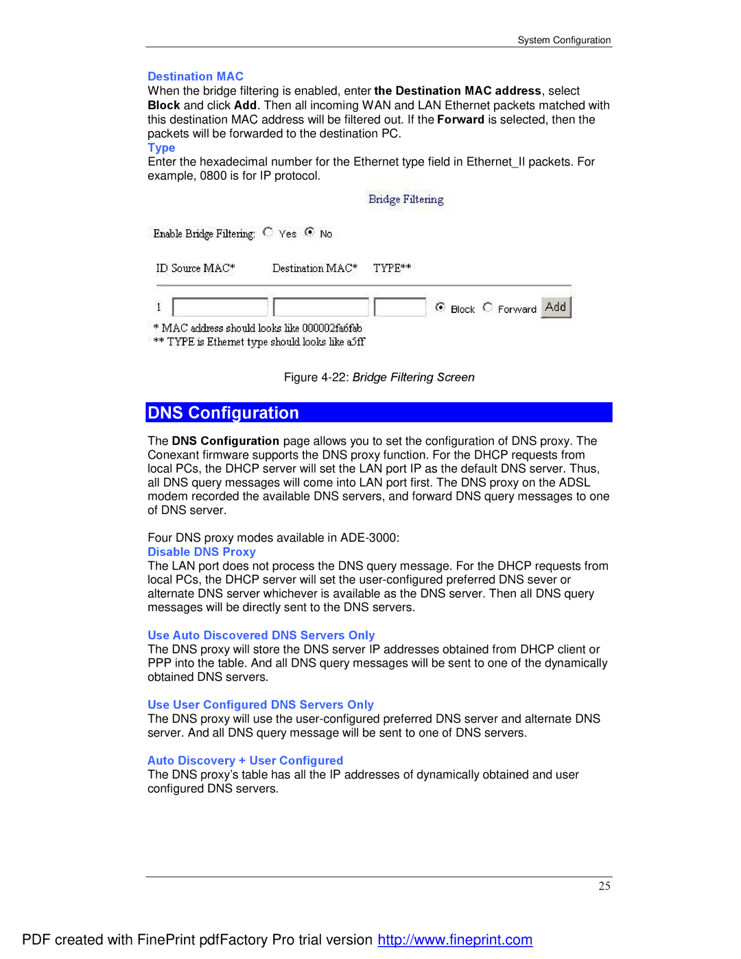 Planet Technology ADE-3000 user manual DNS Configuration 