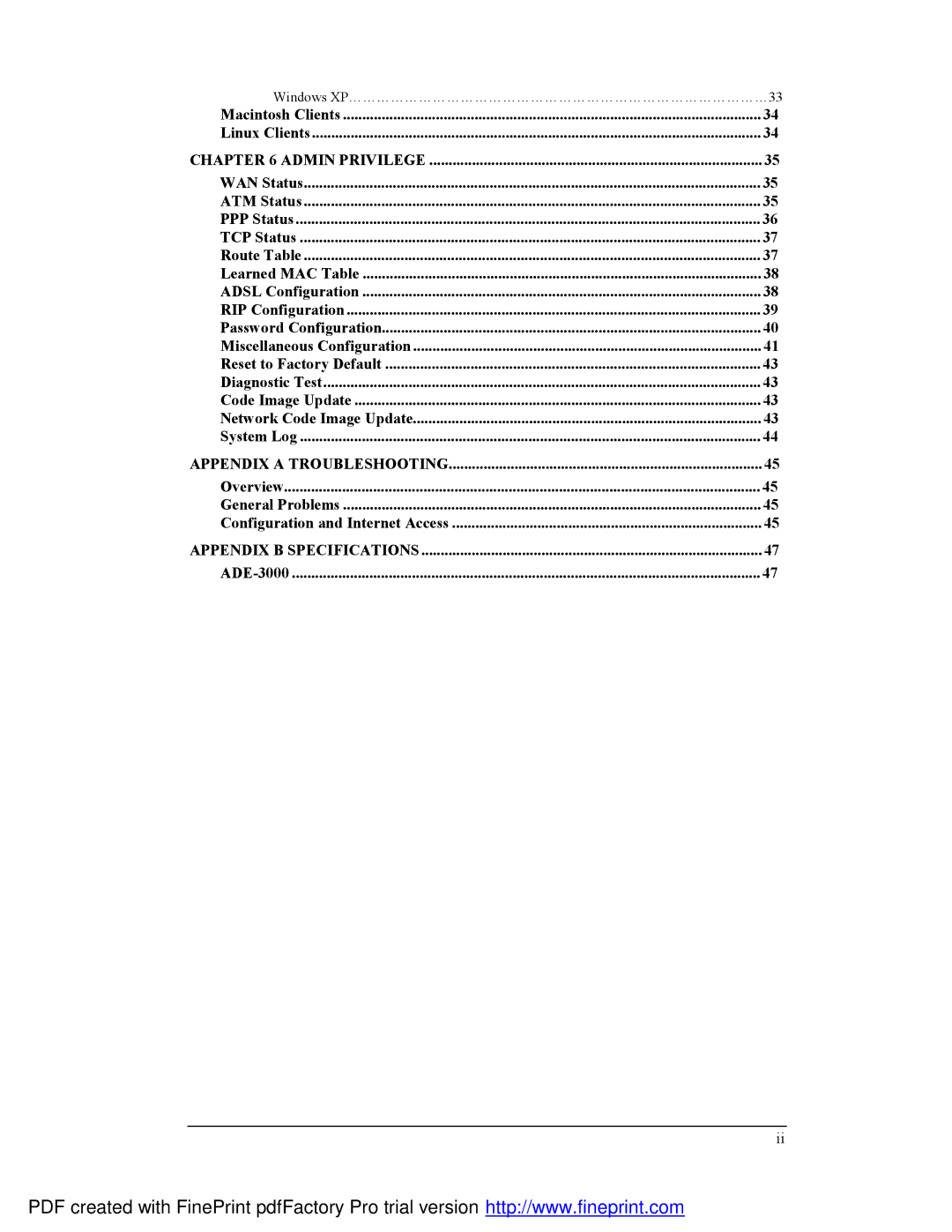 Planet Technology ADE-3000 user manual Appendix a Troubleshooting 