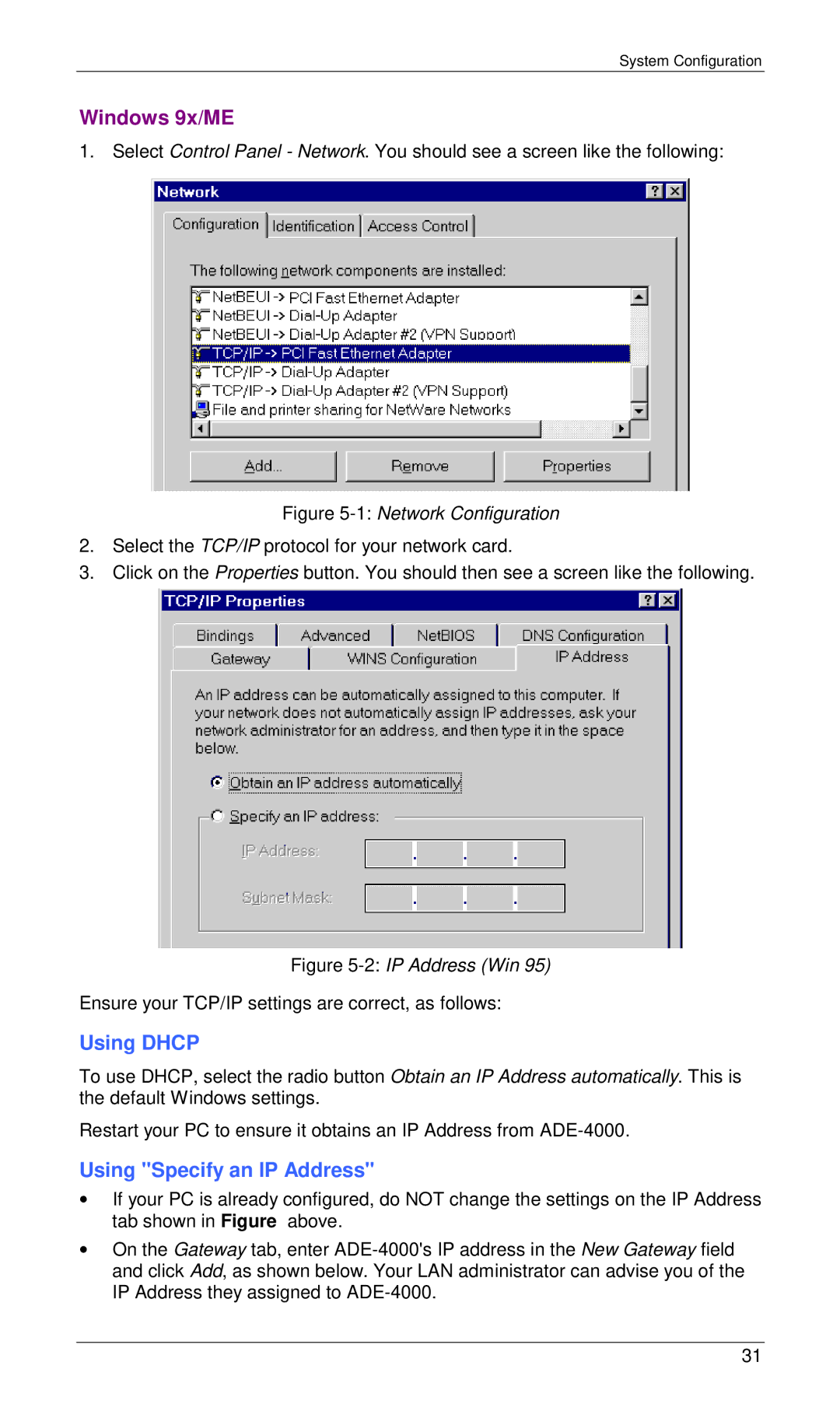 Planet Technology ADE-4000 user manual Windows 9x/ME 