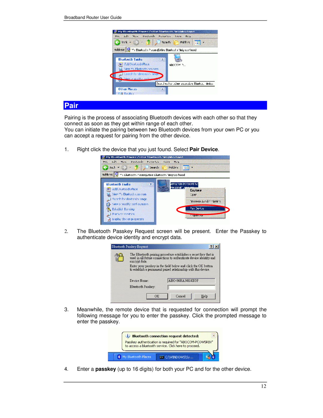 Planet Technology BT-200U user manual Pair 