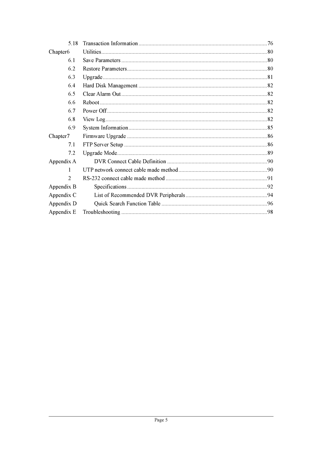 Planet Technology DVR-470, DVR-1670 user manual Appendix B 