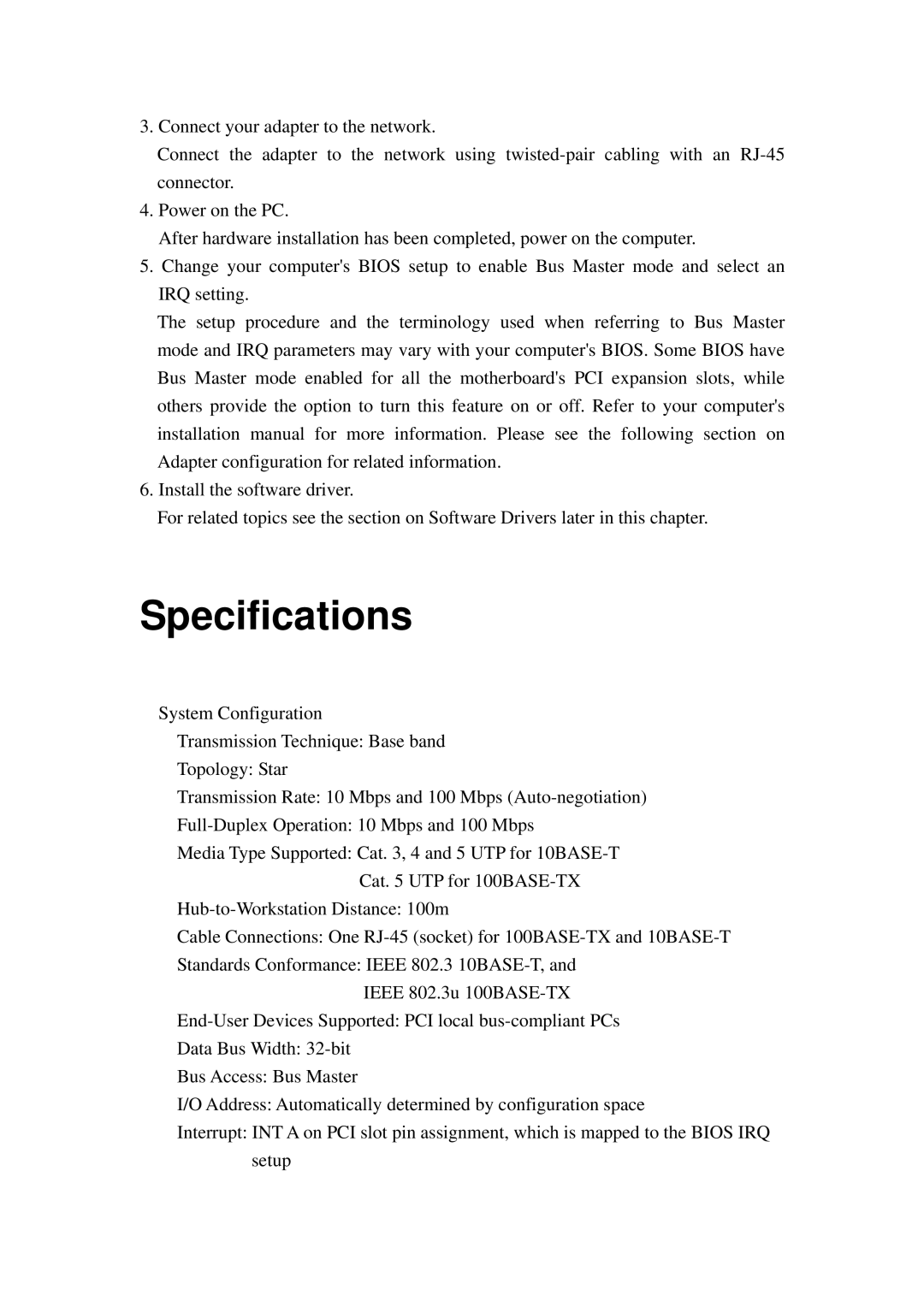 Planet Technology ENW-9504, ENW-9503 user manual Specifications 