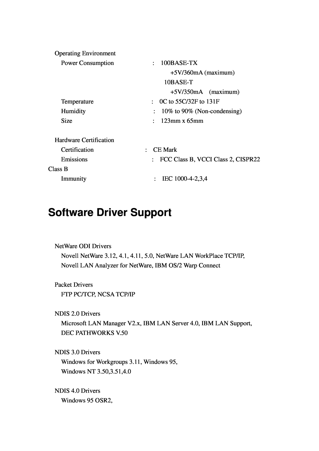 Planet Technology ENW-9503, ENW-9504 user manual Software Driver Support 