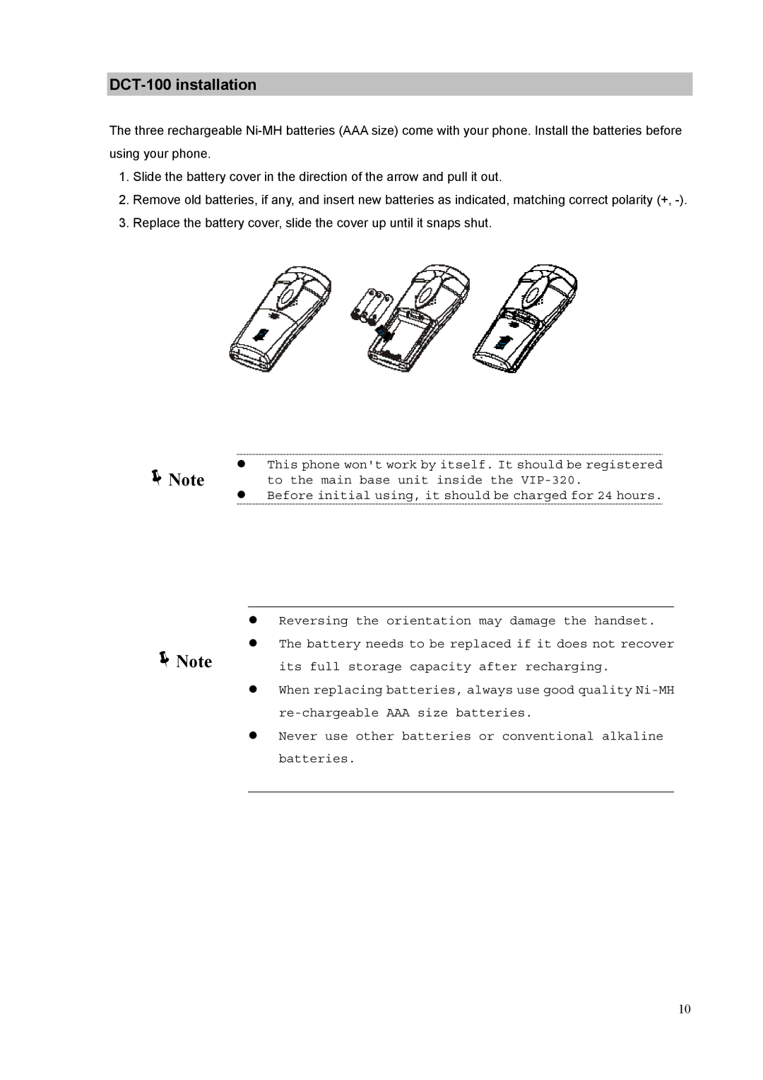 Planet Technology VIP-320 user manual DCT-100 installation 