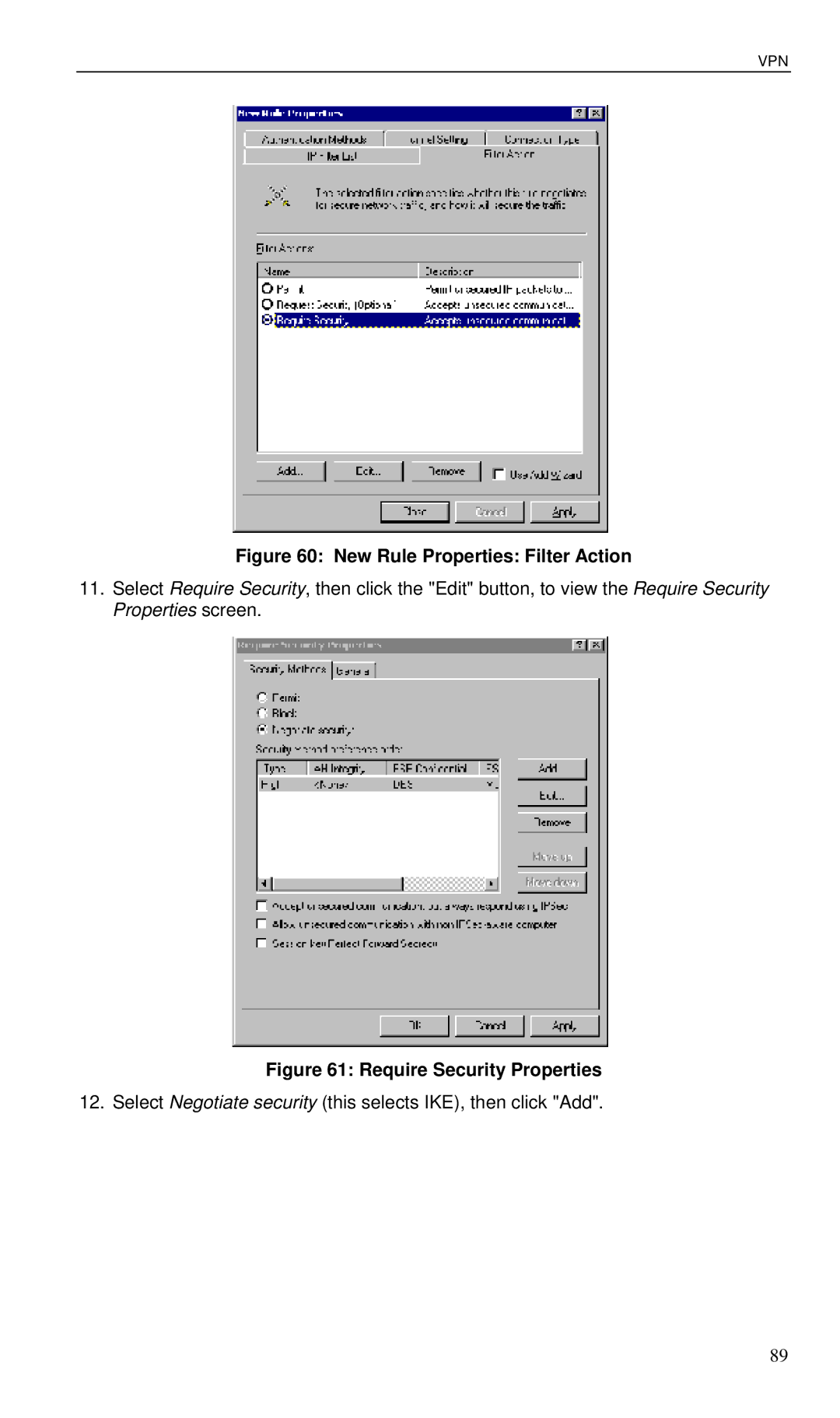 Planet Technology VRT-401 user manual New Rule Properties Filter Action 