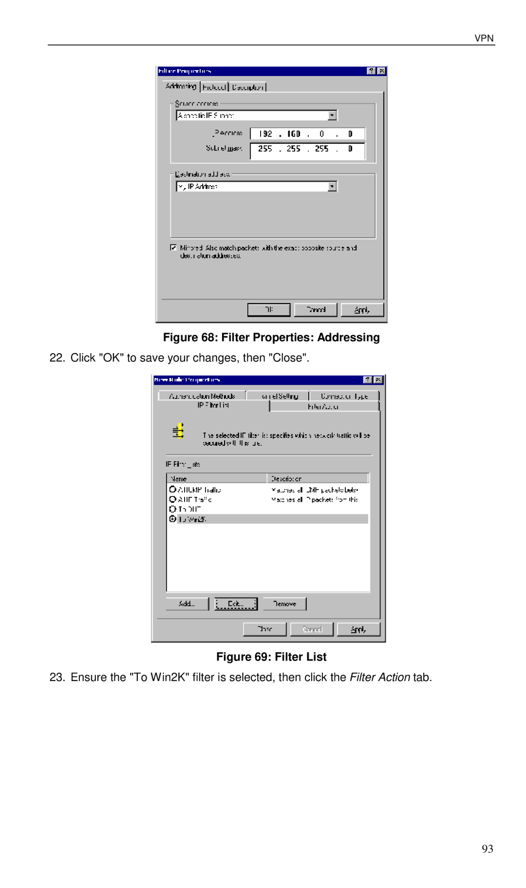 Planet Technology VRT-401 user manual Filter List 