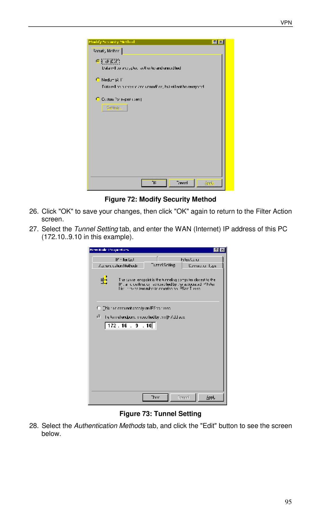 Planet Technology VRT-401 user manual Modify Security Method 