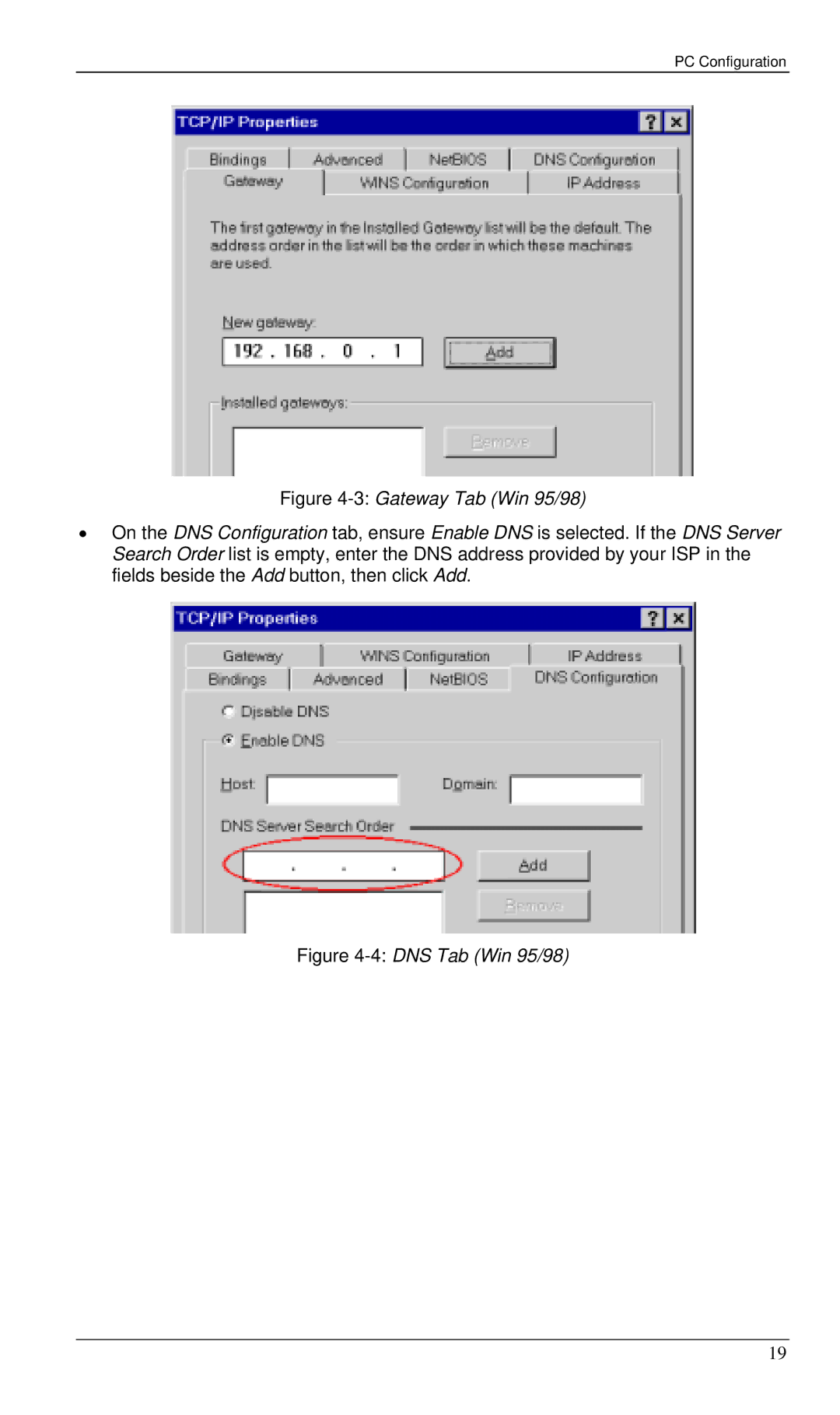 Planet Technology XRT-401B manual 4DNS Tab Win 95/98 