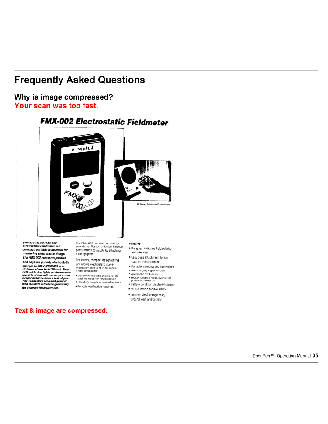 Planon System Solutions DocuPort Series DocuPen manual Why is image compressed? 