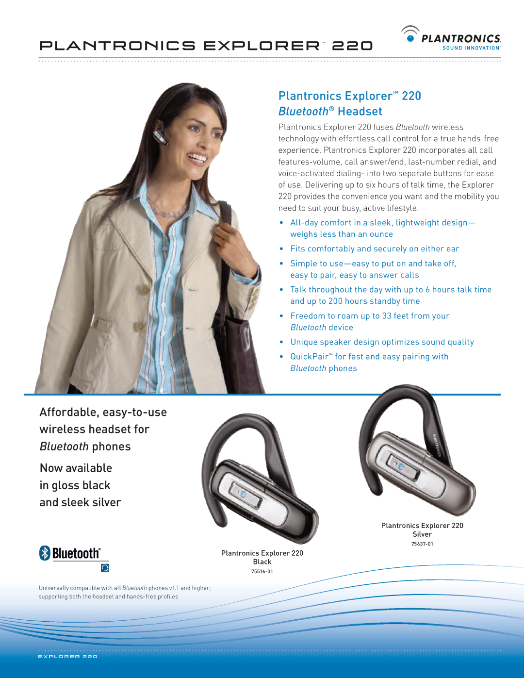 Plantronics 220 manual Plantronics Explorer 