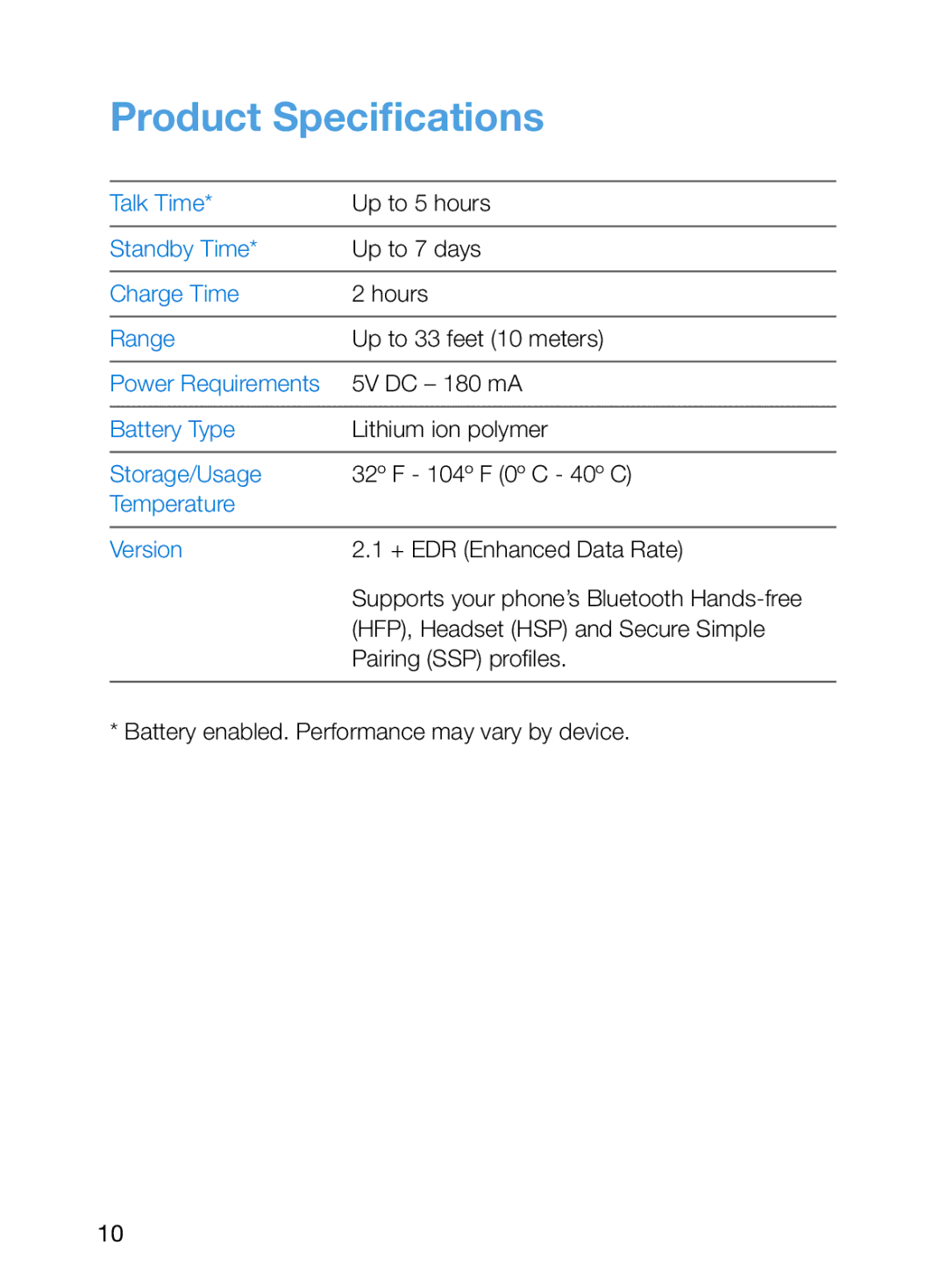 Plantronics 243, 245, 242, 395 manual Product Specifications 