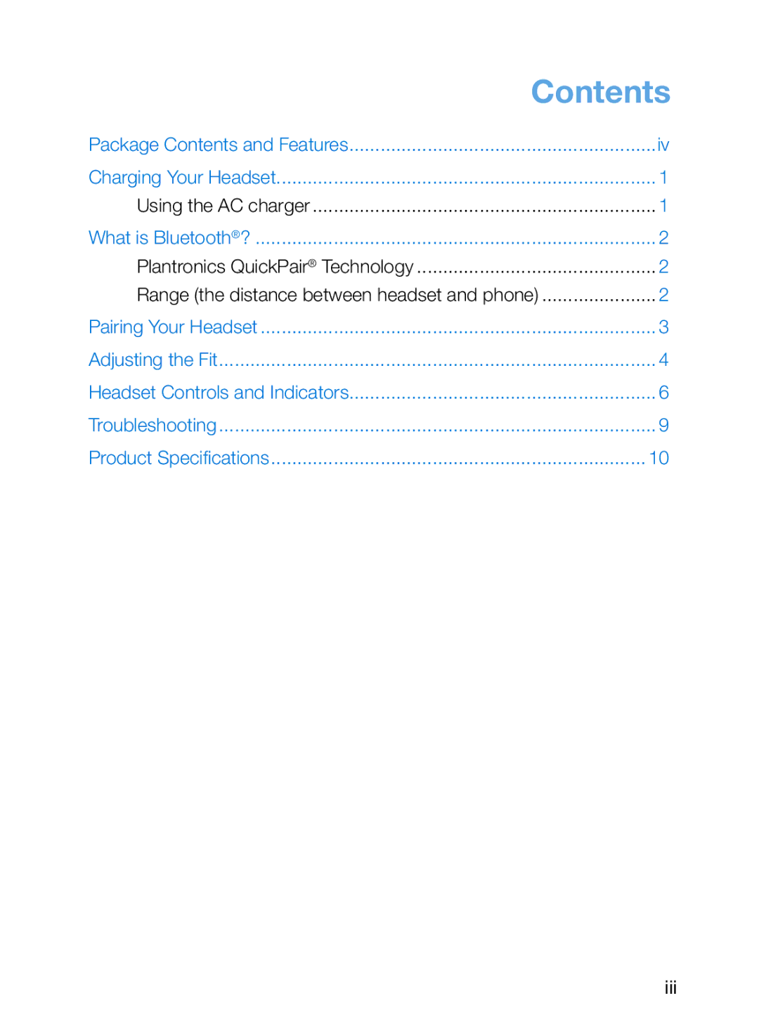 Plantronics 242, 245, 243, 395 manual Contents 