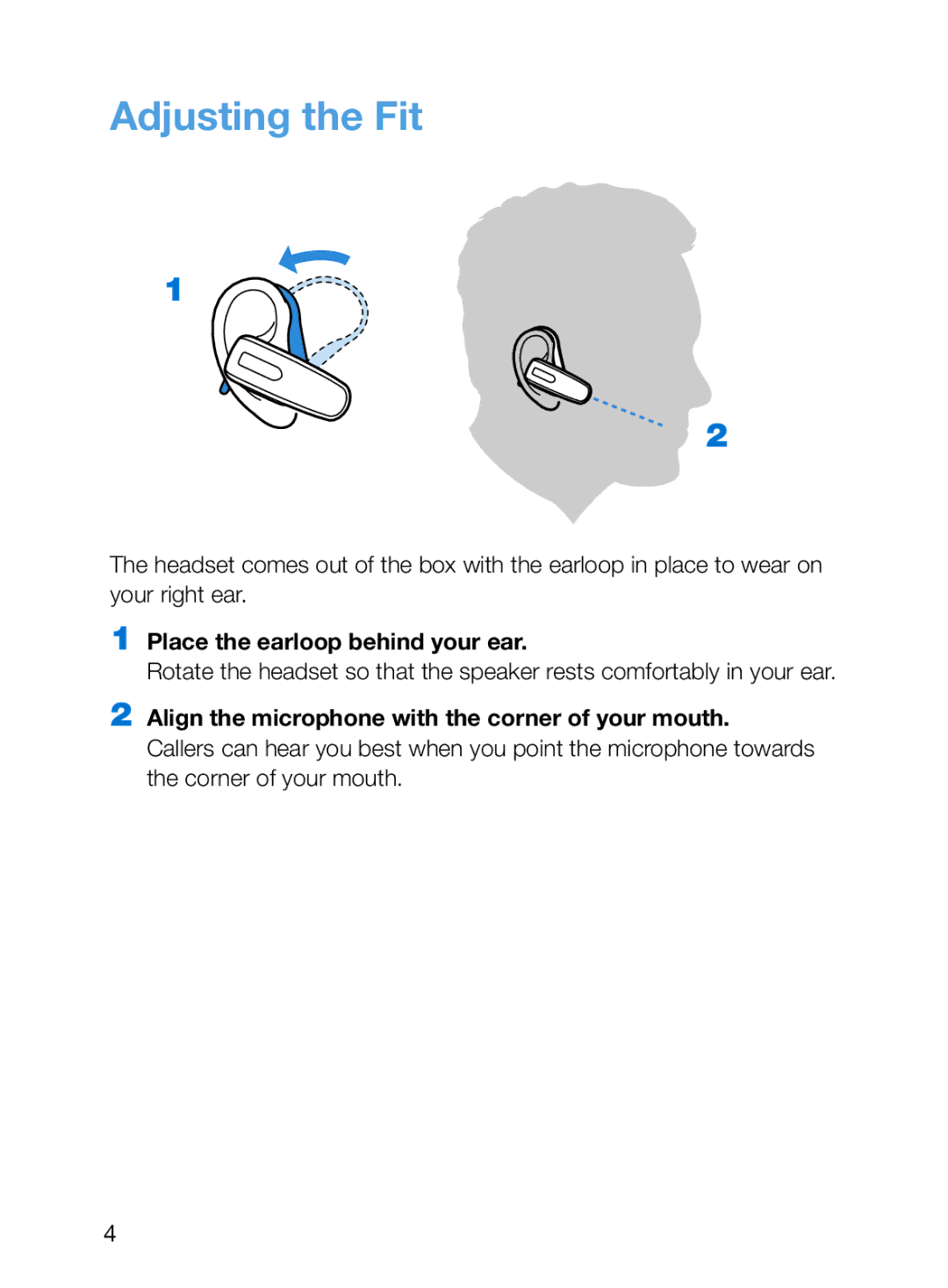 Plantronics 395, 245, 243, 242 manual Adjusting the Fit 