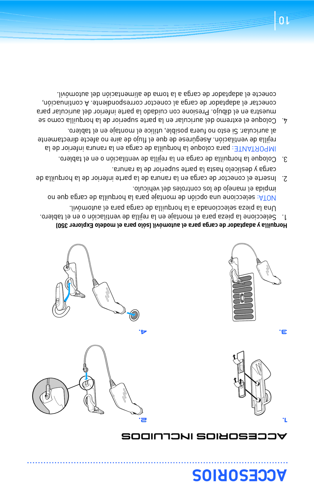 Plantronics 300 Series manual Incluidos Accesorios 